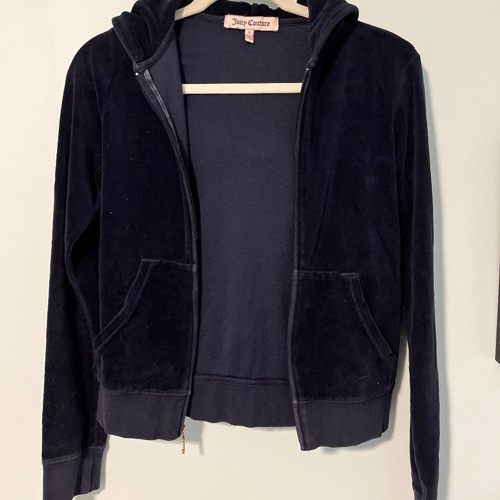 Women's Juicy Couture Velvet Zip-Up Sweater